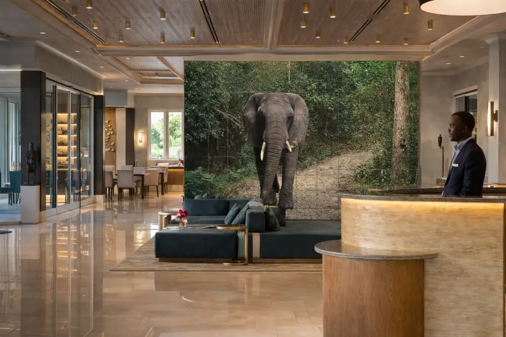 elephant tile mural