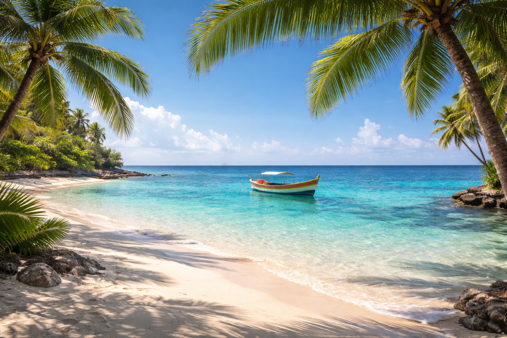 Tropical beach mural